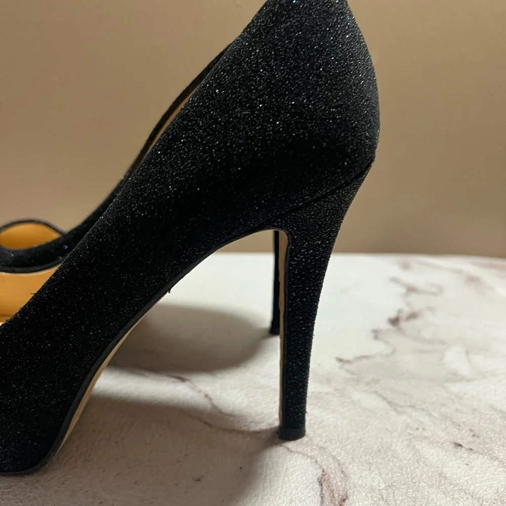 Kate Spade New York Karoline Black Glitter Womens Shoes Size 7.5 Italy